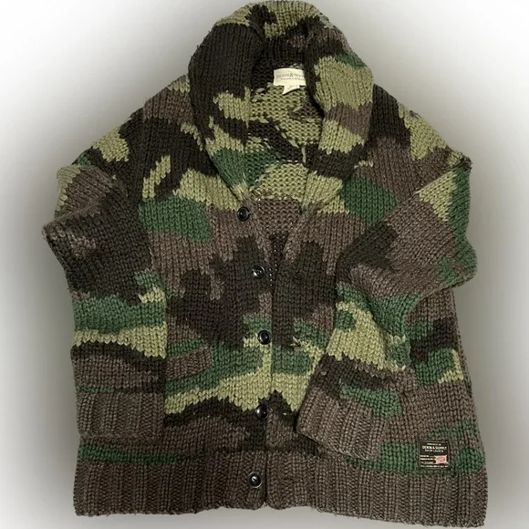 [Special] Ralph Lauren Denim & Supply Camo Shawl Cardigan Military Sweater. - Picture 6 of 14